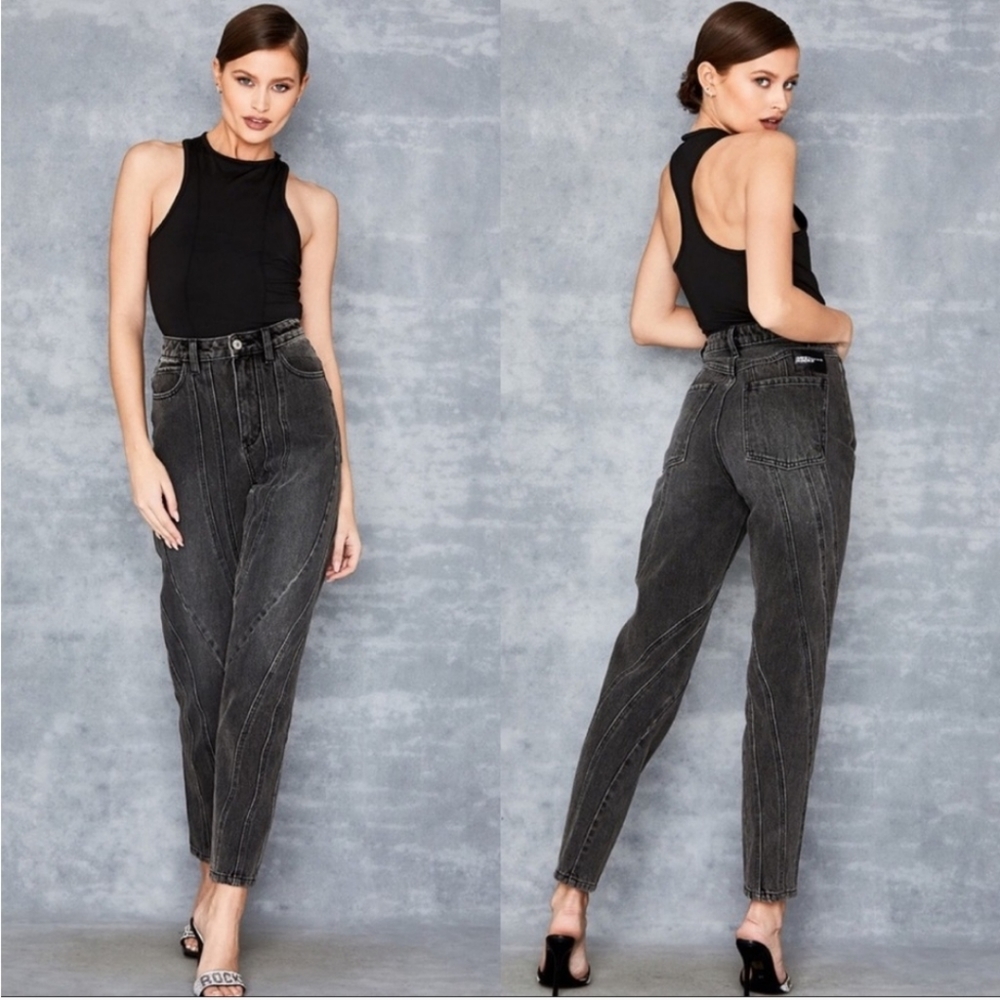 Black Ankle-Length Cropped Jumpsuit with Acid Wash